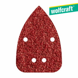 Wolfcraft Hojas de lijar de corindón perforadas, grano 80, 96 x 136 mm (10 uds)