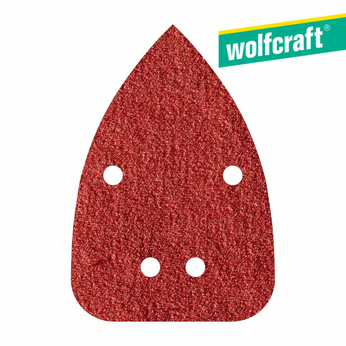 Wolfcraft Hojas de lijar adhesivas de corindón perforadas 96 x 136 mm, grano 240, 10 uds