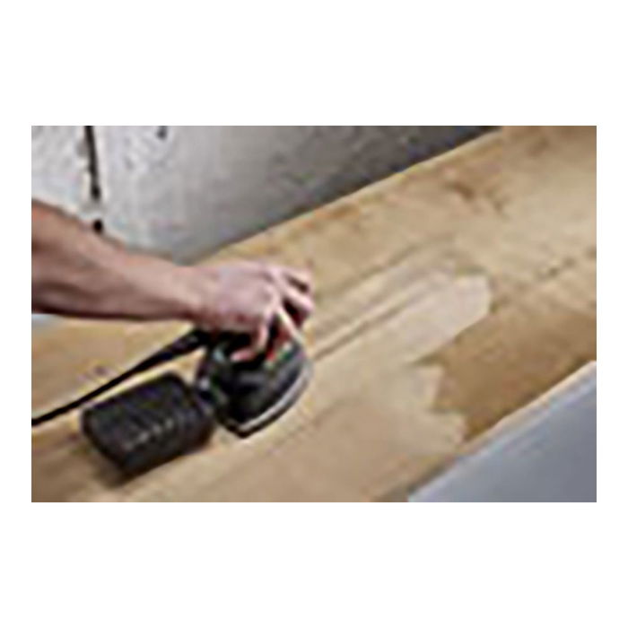 Wolfcraft - 10 Hojas de Lija Adhesiva de Corindón, Forma Triangular Perforada, Grano 80, 95 mm para Madera y Metal