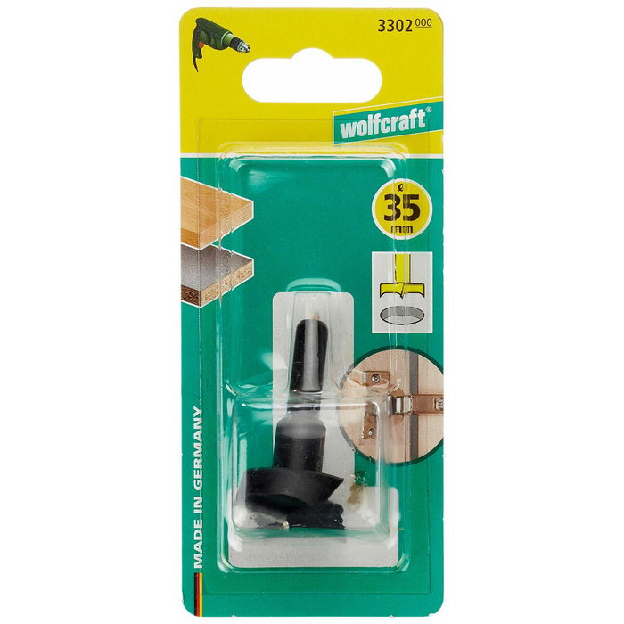 Wolfcraft Fresa de embutir cilíndrica de 35,00 mm x 53 mm