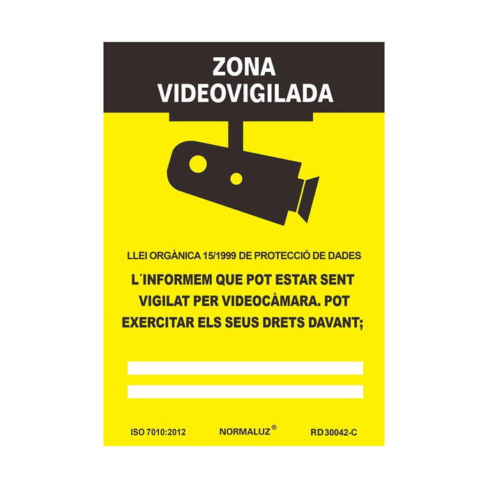 Normaluz Señal zona videovigilada català 21x30cm