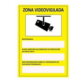 Normaluz Cartel Zona Videovigilada Adhesivo 15x20cm