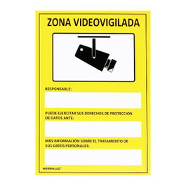 Normaluz Cartel adhesivo zona videovigilada 15x20cm