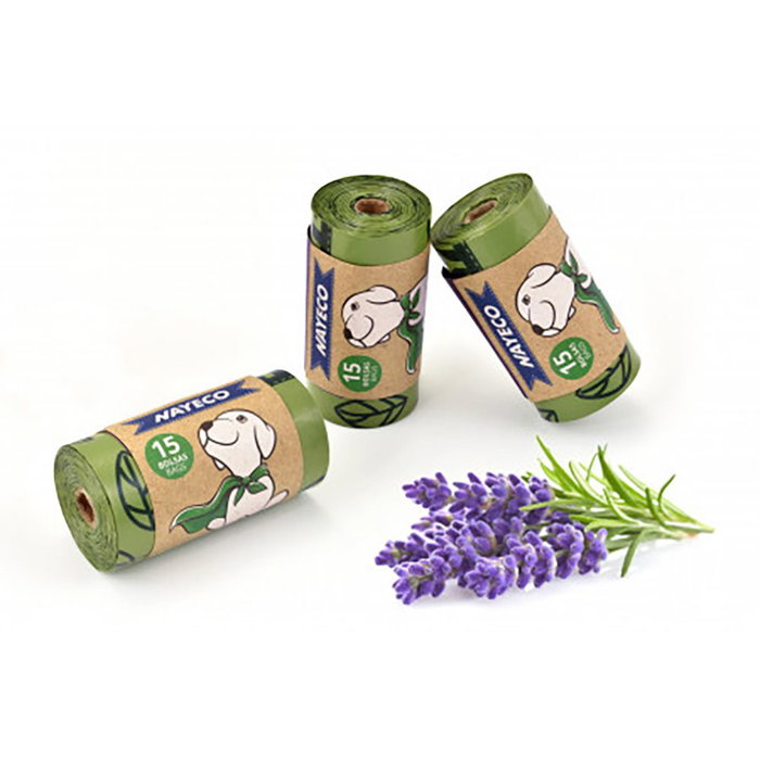 Nayeco Rollo 15 Bolsas Higiénicas Degradables Aroma Lavanda 33 x 22 cm