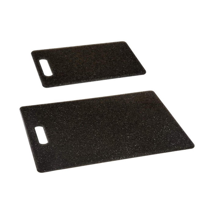 5Five Kit de 2 tablas de corte de polipropileno negro, 25 x 15 x 0,8 cm