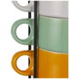 5Five Set de 6 tazas colores surtidos con soporte