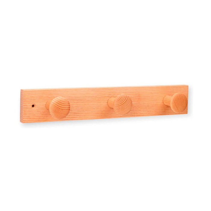Inofix Colgador de madera fresno 3 pomos con textura natural