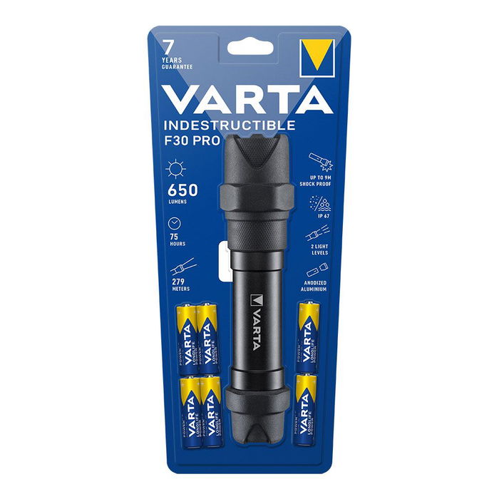 Varta Linterna Indestructible F30 Pro 6W 650lm IP67 Resistente Caída 9m Duración 75h Varta Linterna Indestructible F30 Pro 6W 650lm IP67 Resistente Caída 9m Duración 75h