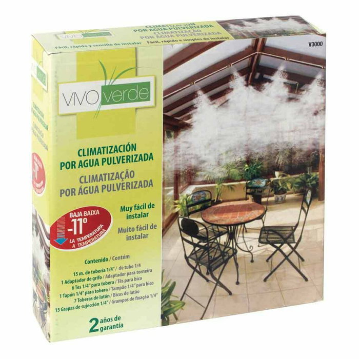 Vivo Verde Conexión T de polietileno 1/4 pulg con tobera