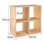 Astigarraga Estantería Modular 6 Cubos Dinamic Pino Macizo 70,8 x 70,8 x 33 cm