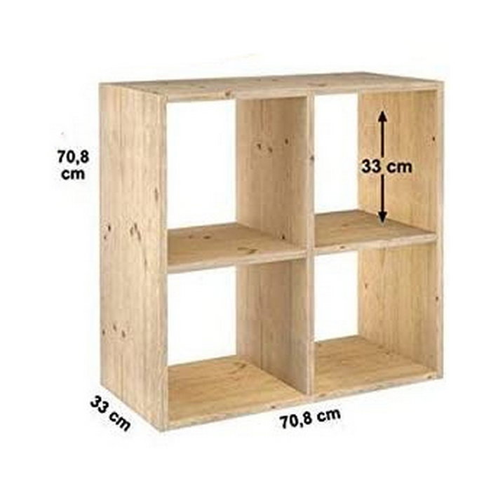 Astigarraga Estantería modular 6 cubos dinamic pino macizo 70,8 x 70,8 x 33 cm
