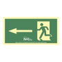 Normaluz Cartel de Evacuación Flecha Izquierda PVC 1mm Clase A 32x16cm, Rótulo Indicador