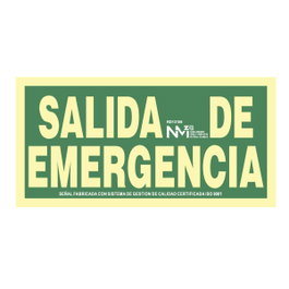 Normaluz Señal de evacuación salida de emergencia, PVC 1mm, Clase A, 320 x 160 mm