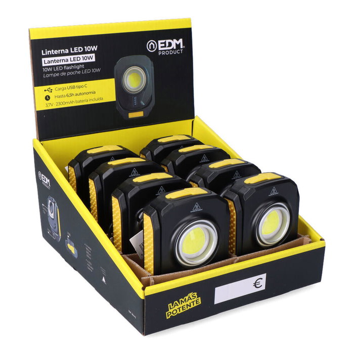 Edm Linterna LED Compacta Titan Work 10W 900lm Recargable Magnética