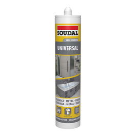 Soudal Silicona Universal Gris 280 ml Acética Elástica para Construcción Interior/Exterior