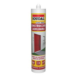 Soudal Silicona de Construcción Neutra Blanca 290 ml para Superficies No Porosas