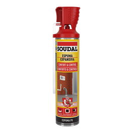 Soudal Espuma de Poliuretano Confort & Control Genius 600ml | Expansiva | Aislante Térmico y Acústico | Para Relleno de Huecos | Beige