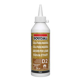 Soudal 64a Cola blanca rápida 250 g para madera y materiales porosos