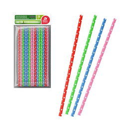 Best Products Pajitas de cartón con topos colores surtidos 25 uds 19,5 cm