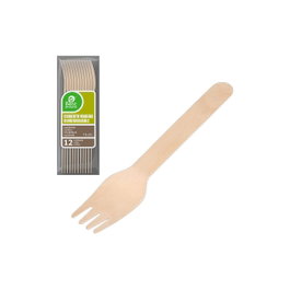 Best Products Tenedor de madera 16 cm, bolsa de 12 unidades