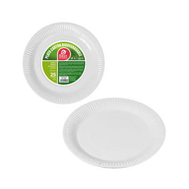 Best Products Platos de cartón redondos blancos ø23 cm, 25 uds