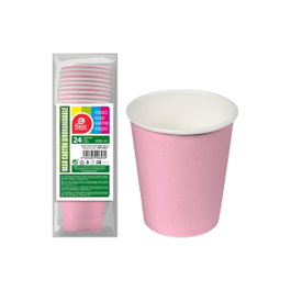 Best Products Vasos de cartón rosas baby 200cc, 24 unidades