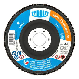 Tyrolit Disco láminas 27cla 34318369 Ø 125 x 22,23 mm Grano 40 Acero Inoxidable