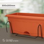 Plastiken Jardinera con plato integrado y soporte metálico color terracota 50 x 20 cm