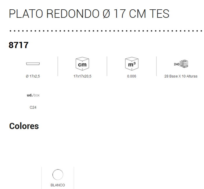 Plastiken Plato para cuenco y maceta Tes y Doric Ø220mm Blanco