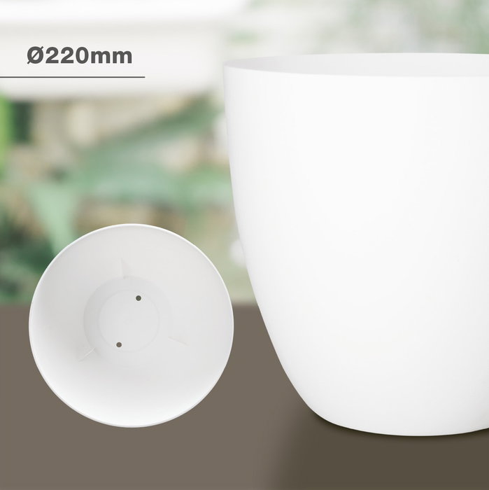 Plastiken Maceta de Inyección Modelo Cuenco Blanco Ø22cm Plastiken Maceta de Inyección Modelo Cuenco Blanco Ø22cm
