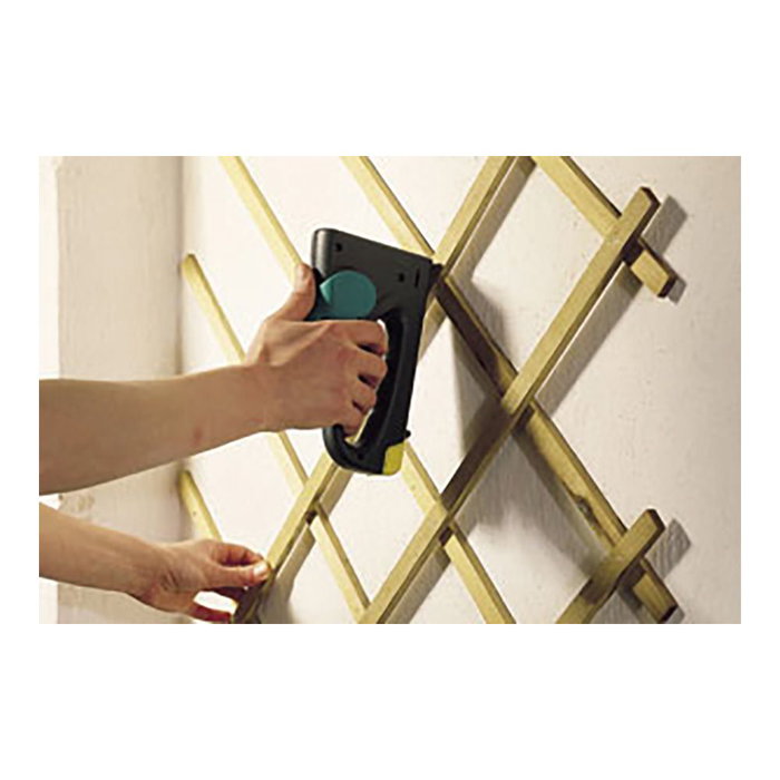 Wolfcraft Tacocraft p14+ Grapadora manual de plástico para grapas 6-14mm y clavos 16mm