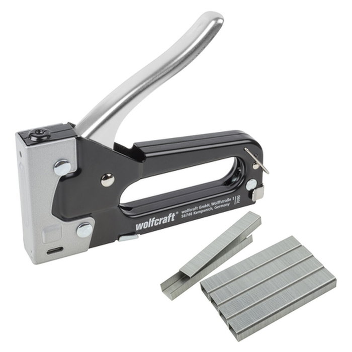 Wolfcraft Tacocraft 5 Grapadora con caja y 1000 grapas