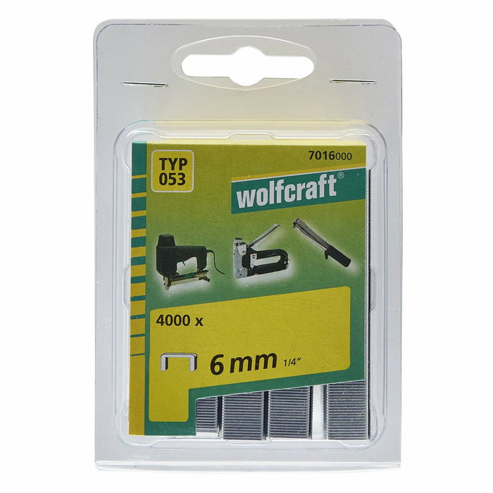 Wolfcraft Grapas tipo 053 de lomo ancho 6 mm, 4000 uds Wolfcraft Grapas tipo 053 de lomo ancho 6 mm, 4000 uds