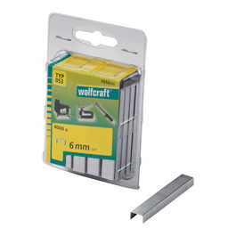 Wolfcraft Grapas Lomo Ancho 6mm Tipo 053 7016000 Pack 4000 Unidades Acero Aluminio