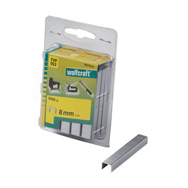 Wolfcraft Grapas Lomo Ancho 8mm Tipo 053 7017000 Pack 3000 Unidades Acero Aluminio Profesional Doméstico