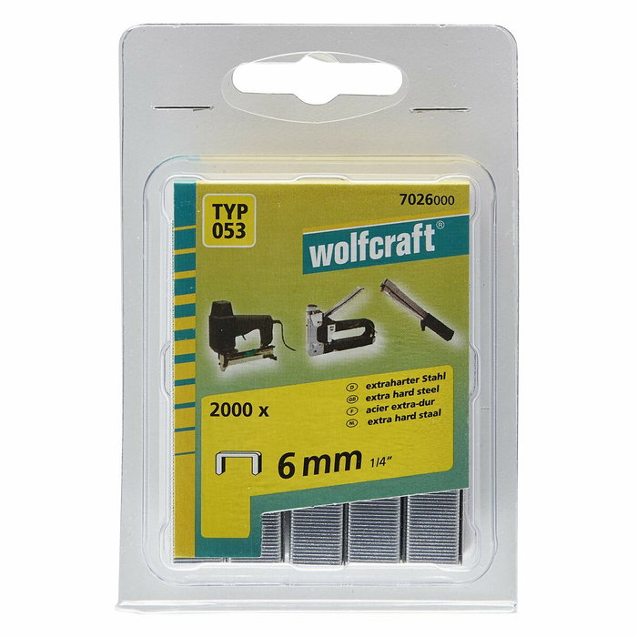 Wolfcraft Grapas tipo 053 de lomo ancho 6 mm Wolfcraft Grapas tipo 053 de lomo ancho 6 mm