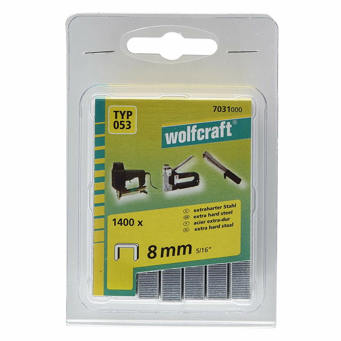 Wolfcraft Grapas tipo 053 de lomo ancho 8 mm, 1400 uds Wolfcraft Grapas tipo 053 de lomo ancho 8 mm, 1400 uds