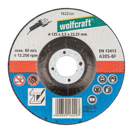 Wolfcraft Disco de corte abombado para metal ø125 x 2,5 x 22,23 mm