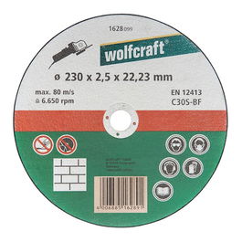 Wolfcraft Disco Corte para Piedra Ø 230 x 2,5 x 22,23 mm Amoladoras Profesionales Domésticas