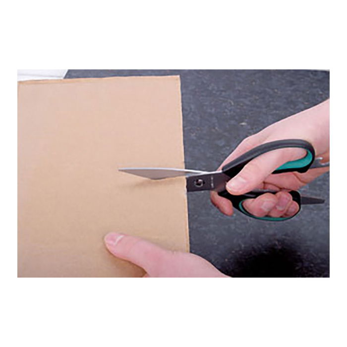 Wolfcraft Tijeras de hogar universales 21.5 cm Multifunción Acero Verde Destornillador Abrebotellas