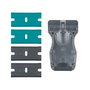 Wolfcraft Rascador con Cuchillas de Plástico para Superficies Delicadas como Madera Blanda o Pintura de Automóvil, 4 Cuchillas, Profesional y Doméstico