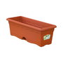 Plastiken Jardinera con Plato Integrado Exterior, Polipropileno, Color Terracota, 50 x 20 cm