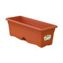 Plastiken Jardinera con plato integrado color terracota 60 x 20 x 17 cm