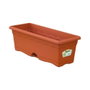 Plastiken Jardinera con Plato Integrado de Polipropileno, Color Terracota, 80 x 20 cm, Alta Resistencia a Rayos Solares para Exteriores