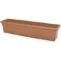 Plastiken Jardinera con plato integrado color terracota 80 x 20 cm