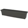Plastiken Jardinera con plato integrado color antracita 80 x 20 cm
