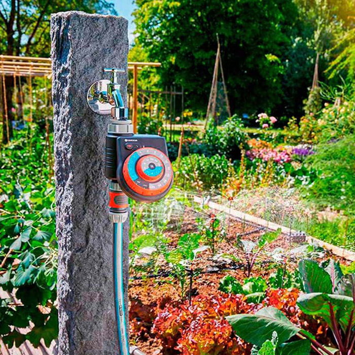 Gardena Easy Plus Programador de Riego Analógico Automático con 60 Programas y Protección Anti UV