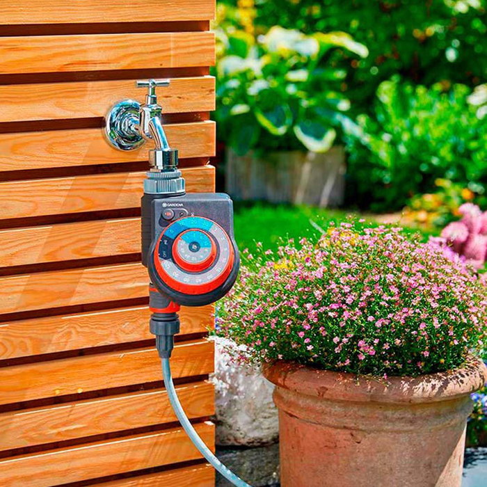 Gardena Easy Plus Programador de Riego Analógico Automático con 60 Programas y Protección Anti UV