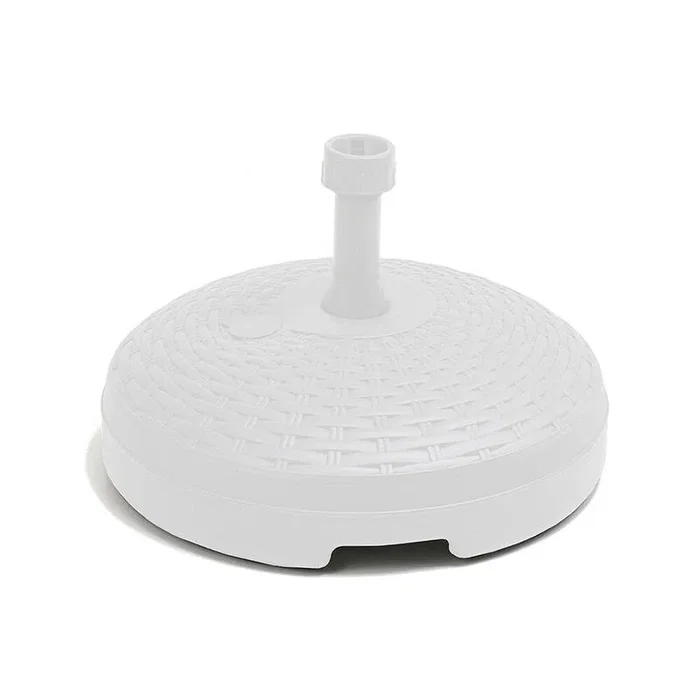 IPAE Progarden Base para Parasol de 20 Litros, Material Rattan, Color Blanco, Dimensiones 45x15 cm