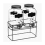 Secret Of Gourmet Dispensador de bebidas doble, Jarra de Cristal, 4L cada dispensador